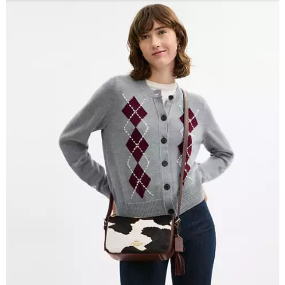 Coach Kailey Shoulder/Crossbody Bag With Cow Print And Tassel CCC84 NWT - Picture 10 of 11